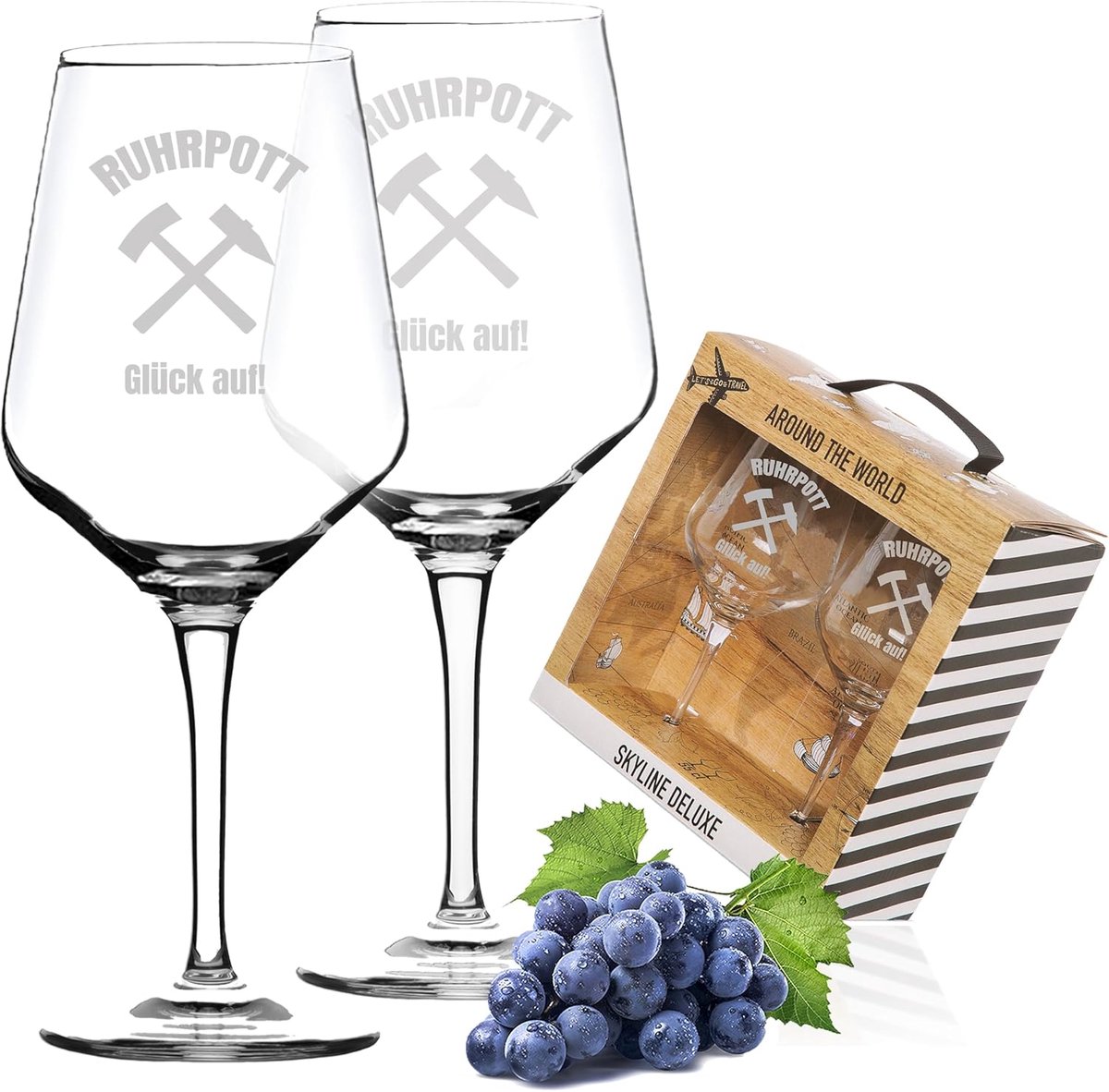 Set Wijnglazen - Glazen Set - Wijn Proeven - Zeefdruk Opdruk - XL Formaat - Transparant
