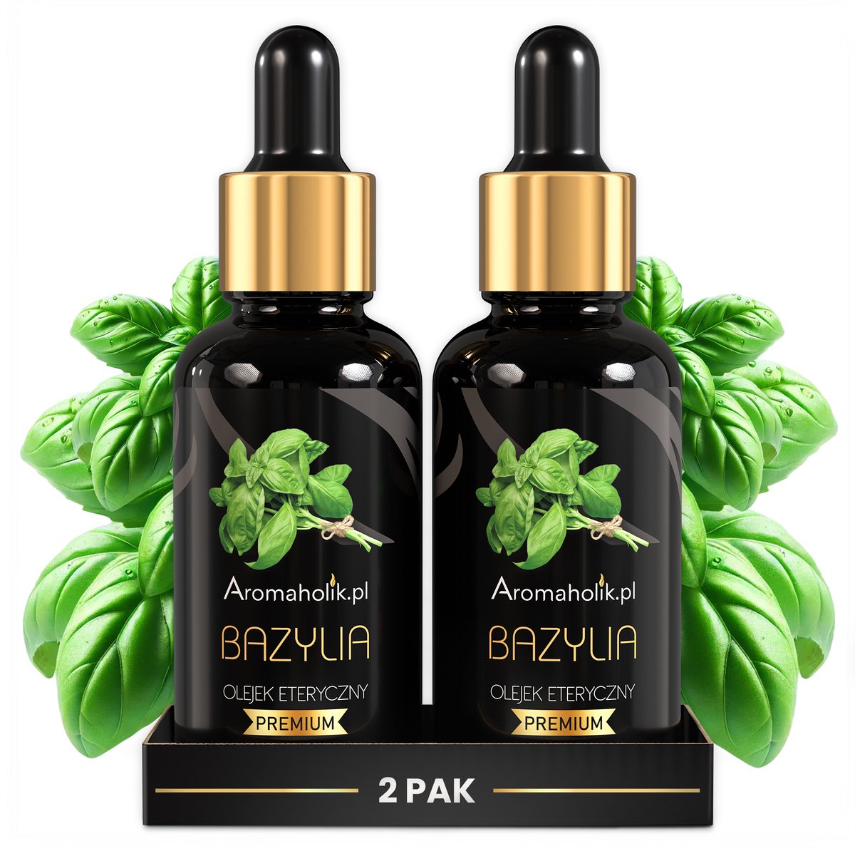 Aromaholik Basilicum Serie - 100% Natuurlijke Etherische Olie Set - 2x30ml - Verfrissend en Vitaliserend
