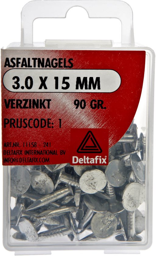Deltafix asfaltnagels 3,0 x 15 mm - verzinkt - 90 gram