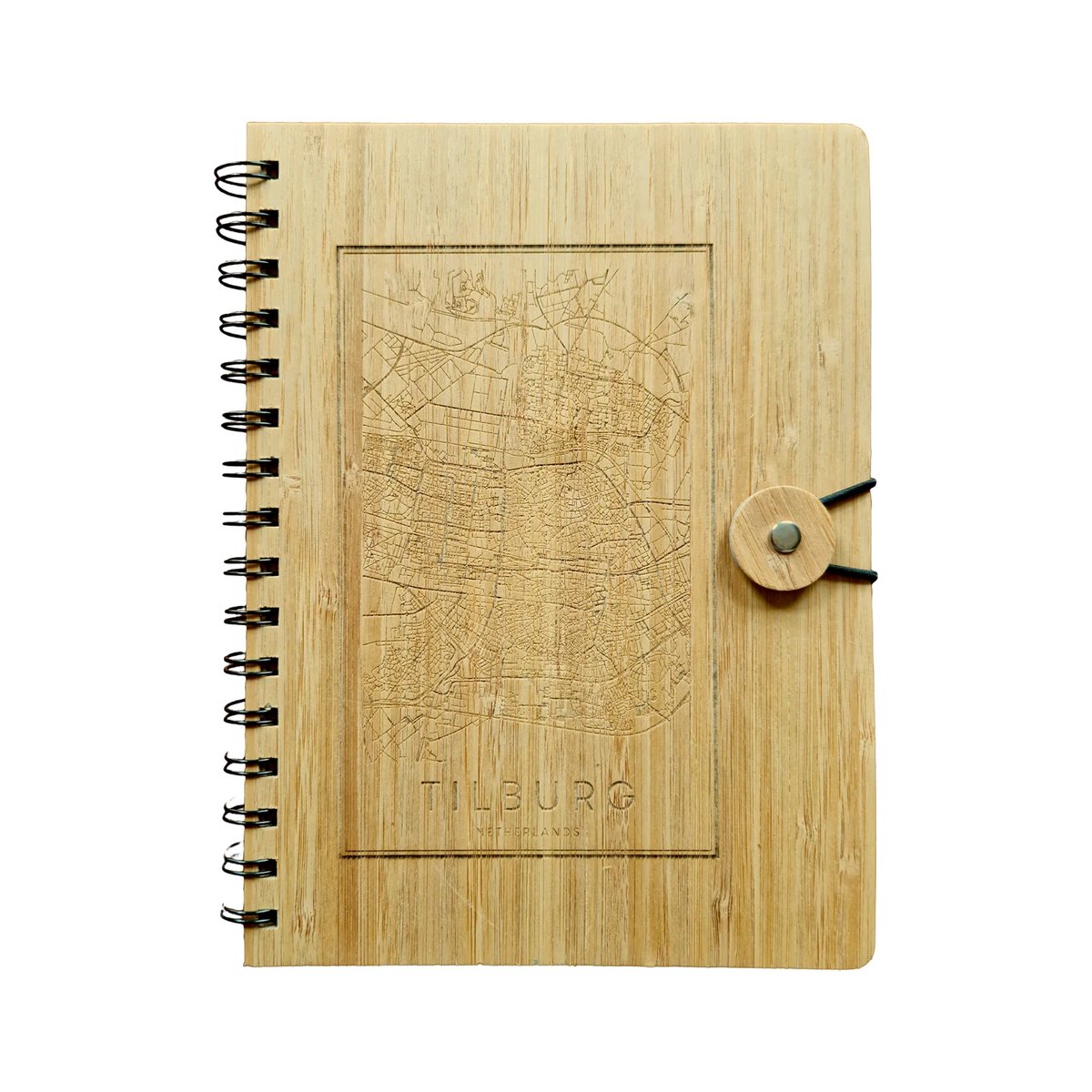 Notitieboek Bamboe - Tilburg kaart - Gegraveerd