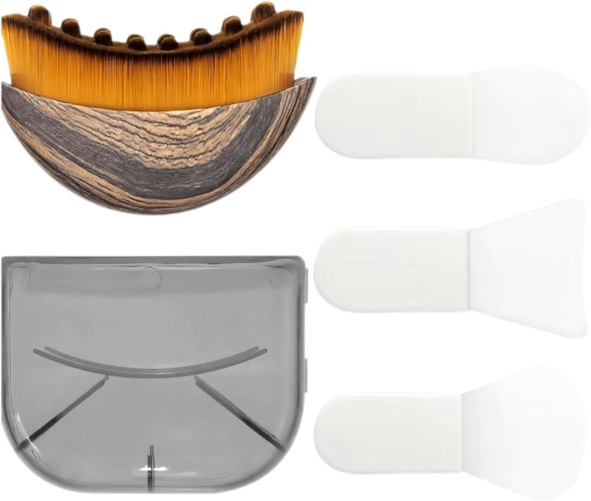 Lymfe Massageborstel - Gezichtsborstel Contour - Huidverzorging Drainage - Past zich aan huid - 4 Stuks Set