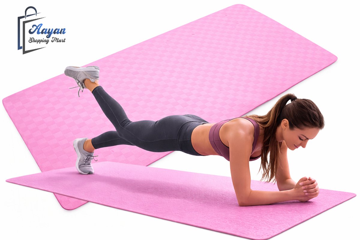 Yogamat Fitnessmat Roze – 190x90cm – 1cm Dik Pilates Gym Antislip – yoga mat – sportmat – yogamat antislip – 84374