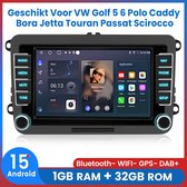 Awesafe Autoradio - Geschikt Voor VW Volkswagen Golf 5 6 Polo Caddy Bora Jetta Touran Passat Scirocco - Android 15.0 Systeem - Radio met navigatie - 7 inch HD touchscreen - GPS Bluetooth Wifi - Ram 1GB+Rom 32GB