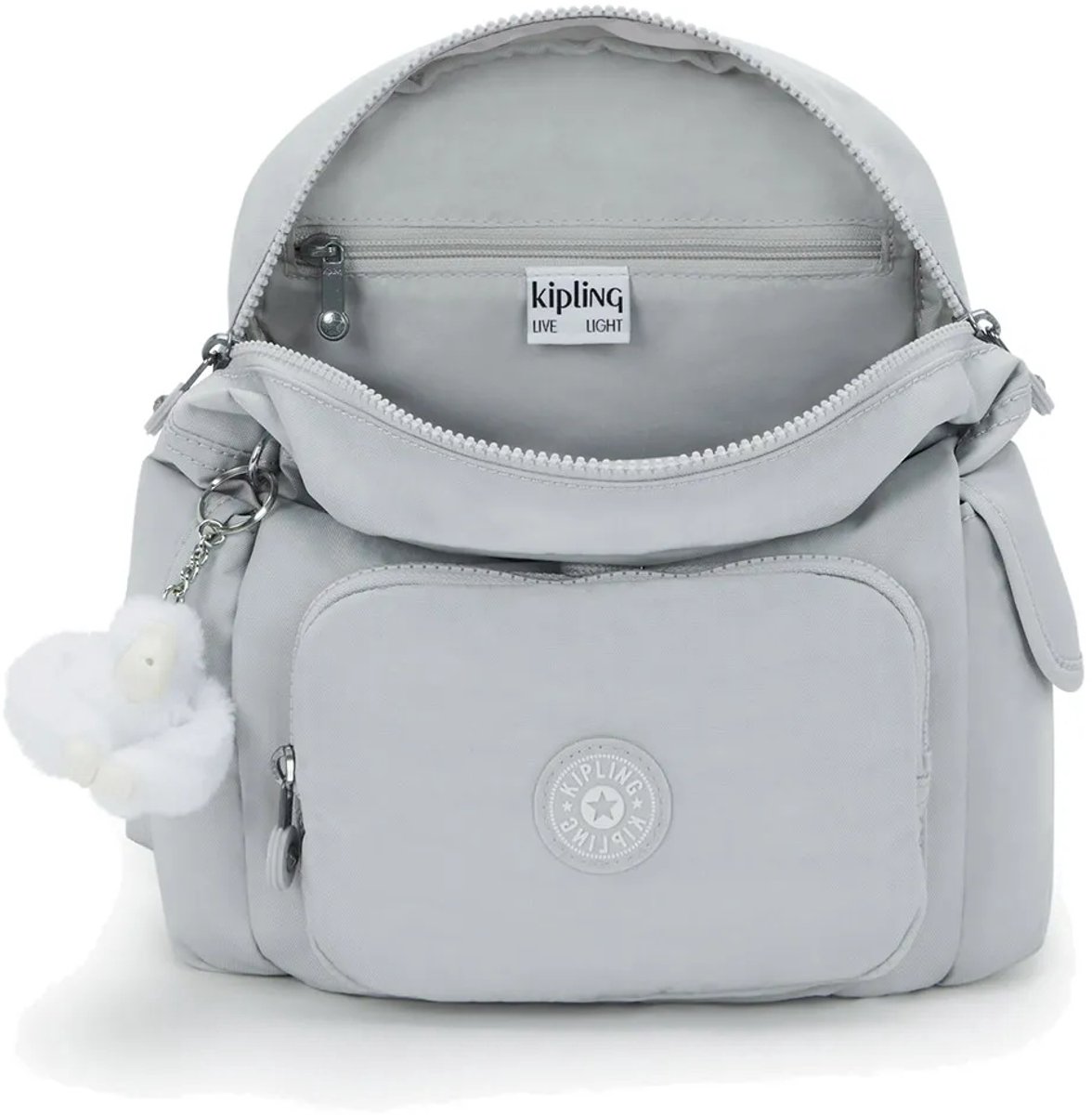 kipling vrijetijdsrugzak rugzak Basic City Pack Mini Backpack Easy Grey Lichtgrijs – foto 7