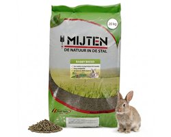 Mijten Rabby Breed - Konijnenvoer Koudgeperst - Natuurlijke Konijnenkorrel - Fokkonijnen Sportkonijnen - Volledig Voer - 20kg