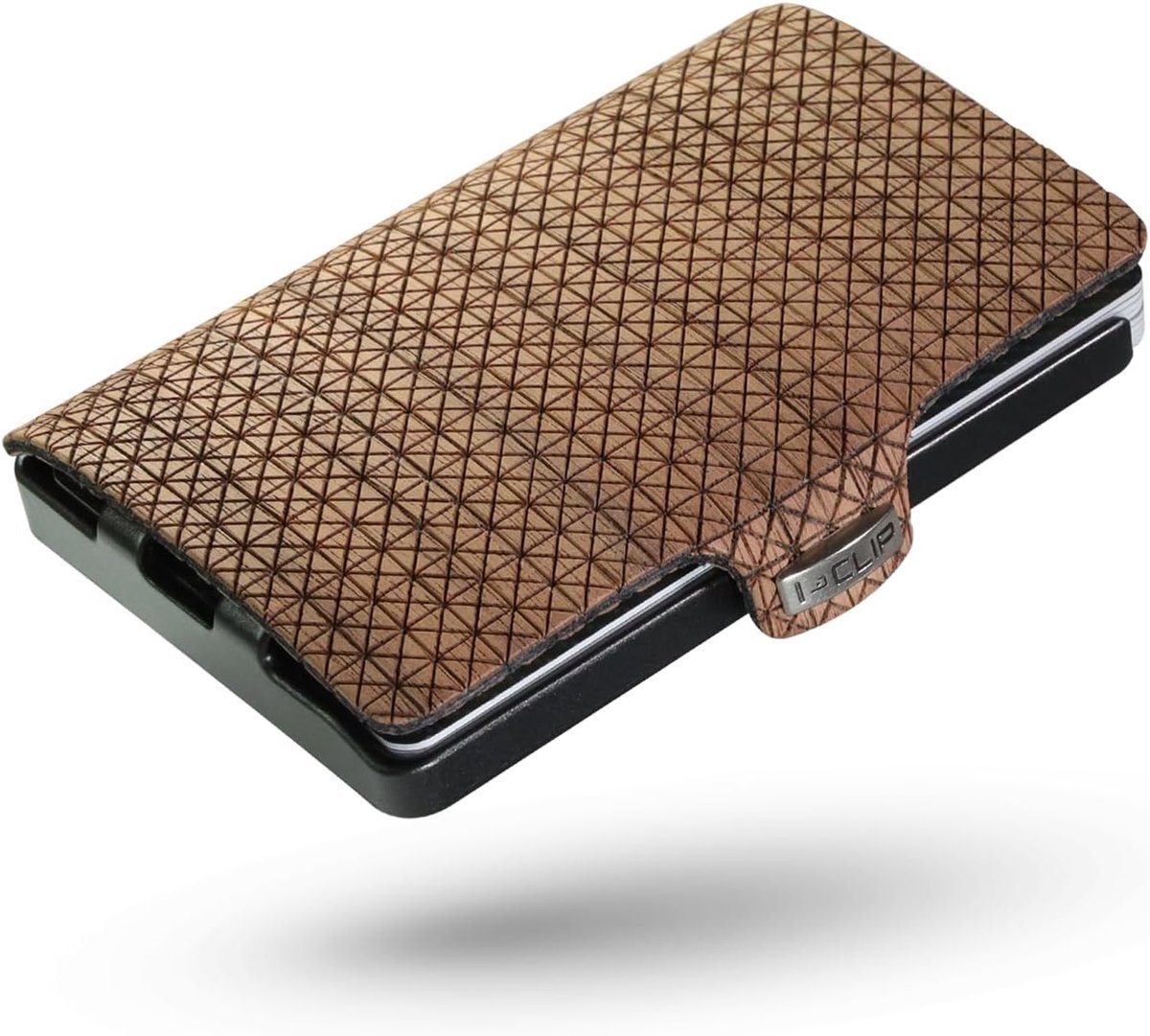 Kaarthouder Portemonnee - Creditcardhouder Geldclip - Snel Kaarten Pakken - Echt Hout Cover - Compact Lichtgewicht - Bruin