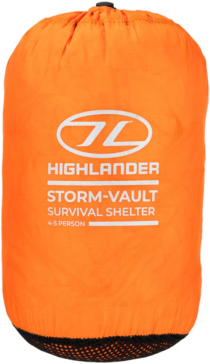 Highlander noodtent Storm Vault Survival Shelter 4-5 persoons - Oranje van Merkloos — afbeelding 2