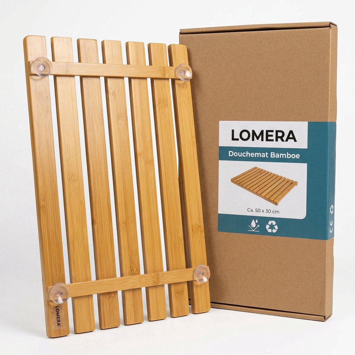 Lomera Douchemat Bamboe Antislip - Badmat - Houten Douchemat - Badkamermat - Saunamat - Bamboe Badmat - Houten Badmat - Bamboemat - Antislip Badmat - Zwembadmat - Voor Bad, Douche, Sauna en Zwembad — cadeau in Wonen & Interieur - foto 6