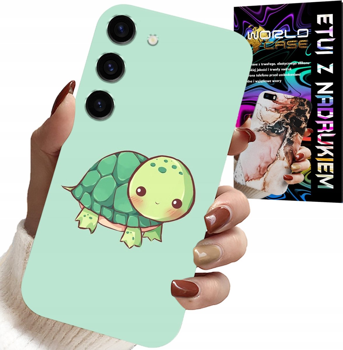 HOESJE VOOR SAMSUNG GALAXY S23 - LEUKE SCHILDPADDENPATRONEN VOOR KINDEREN + GLAS