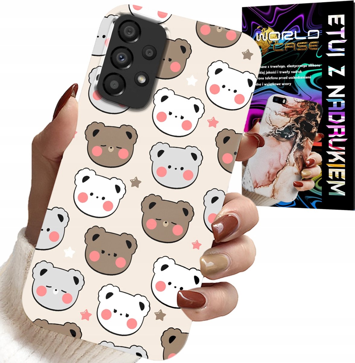 HOESJE VOOR SAMSUNG A52 / A52S - TEDDYBEERPATROON VOOR DE JONGSTE + GLAS