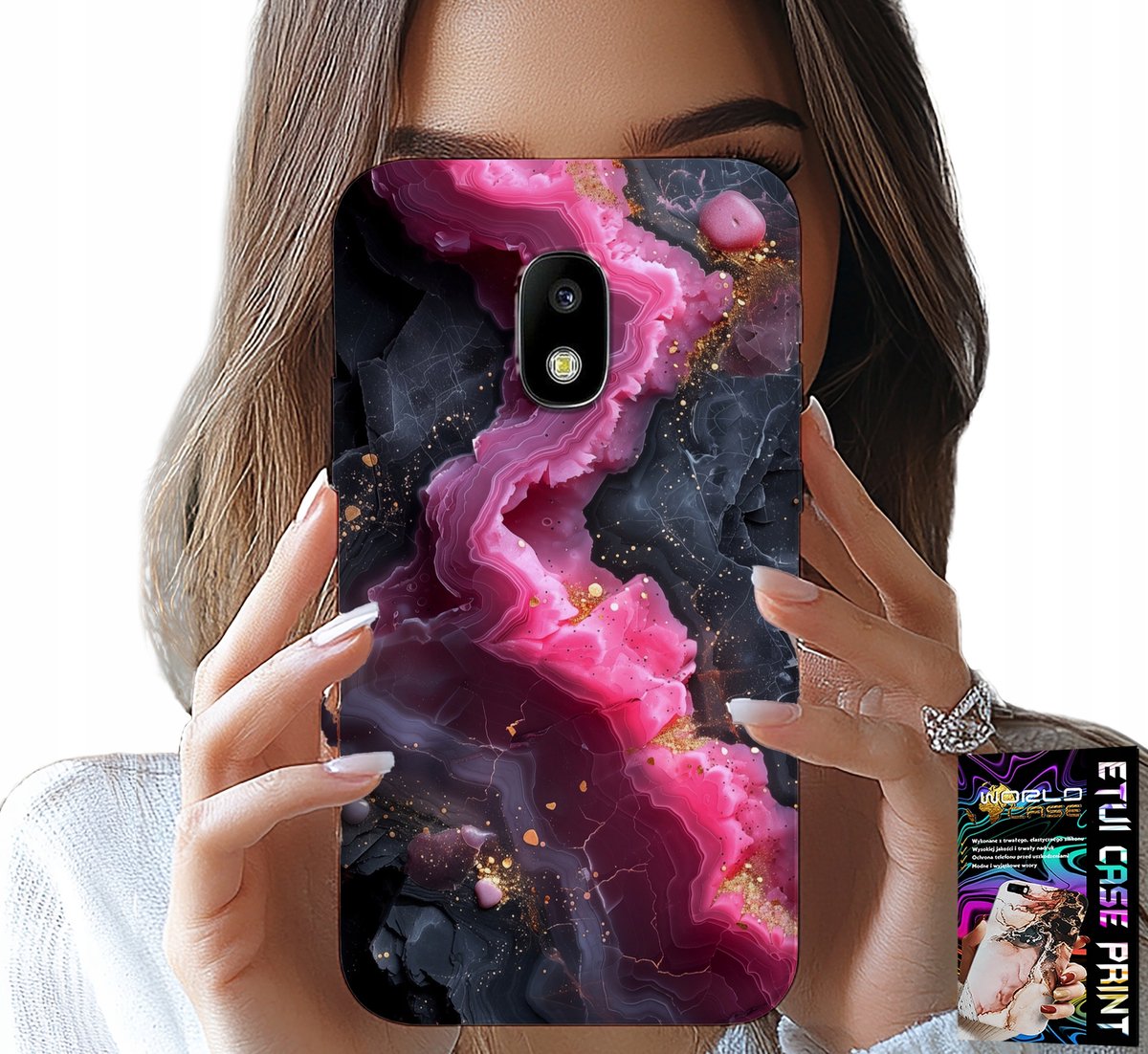 HOESJE VOOR SAMSUNG GALAXY J5 2017 - ROZE MARMEREN ACHTERKANT, MODIEUZE PATRONEN