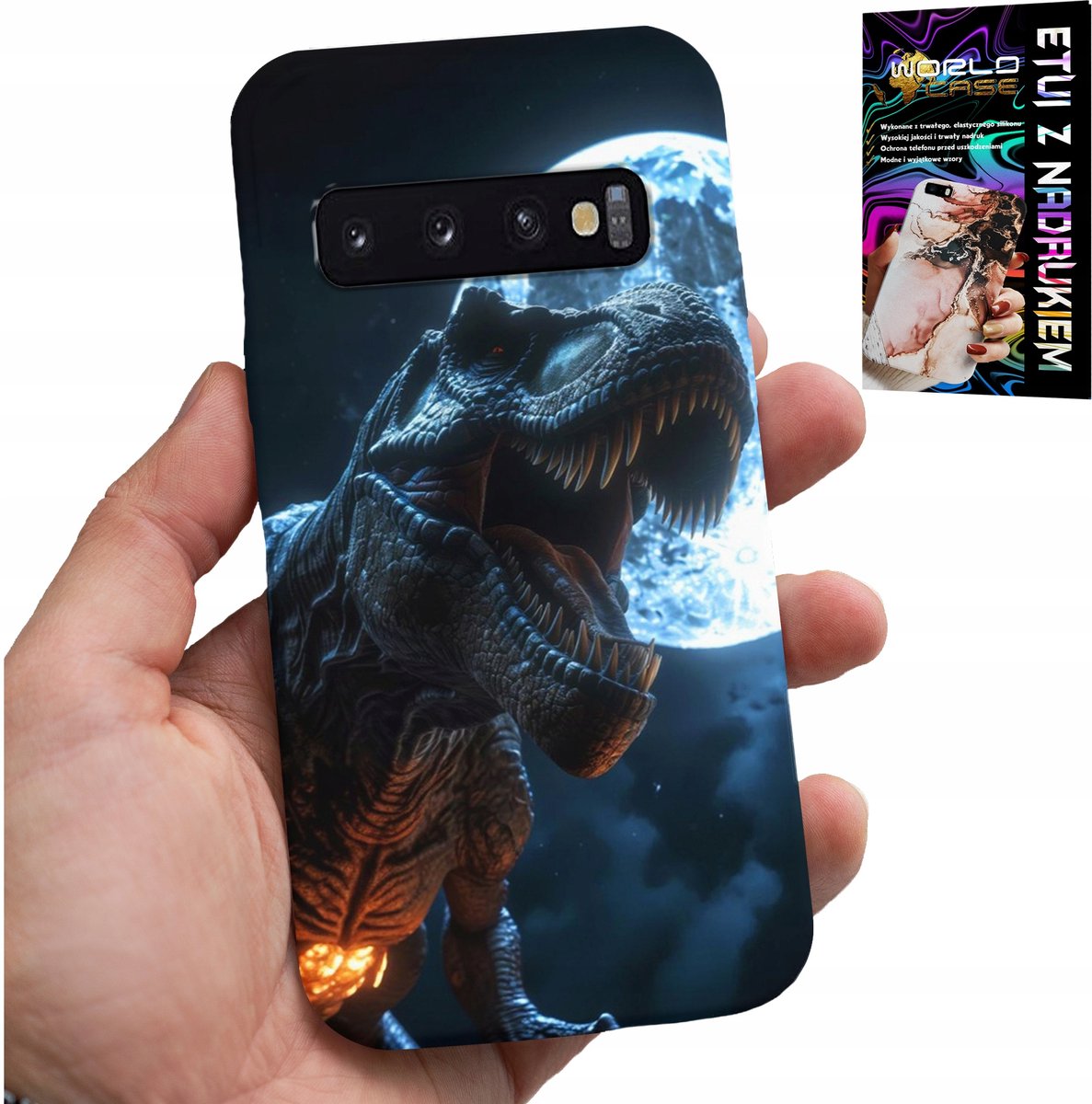 HOESJE VOOR SAMSUNG GALAXY S10 PLUS - DINO DINOSAURUS TYRANNOSAURUS COVER CASE