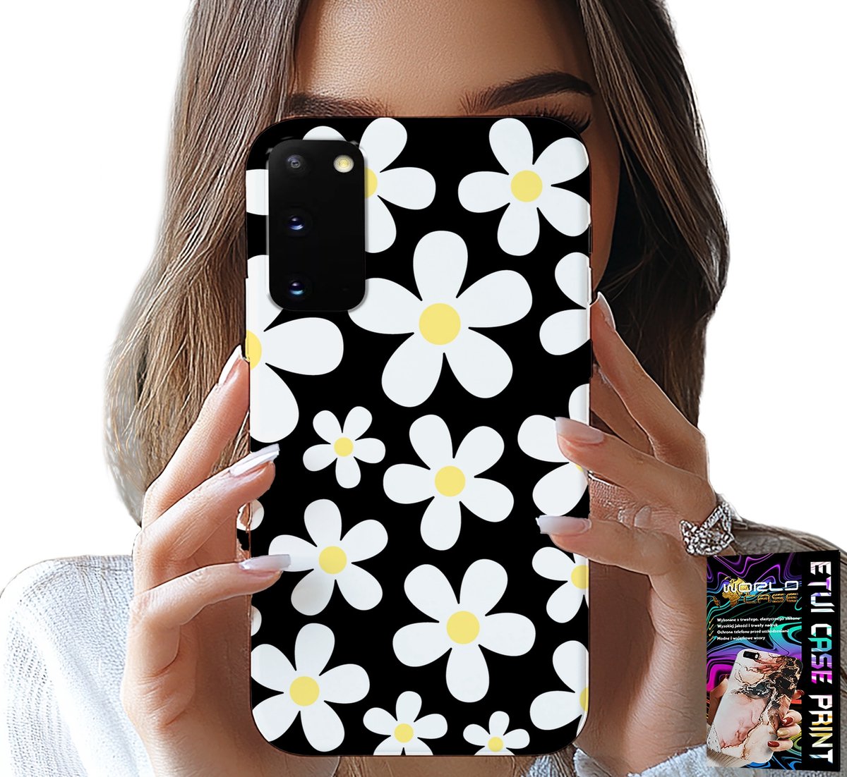 HOESJE VOOR SAMSUNG GALAXY S20 - DAISY, DAISIES, FLOWERS, BACK