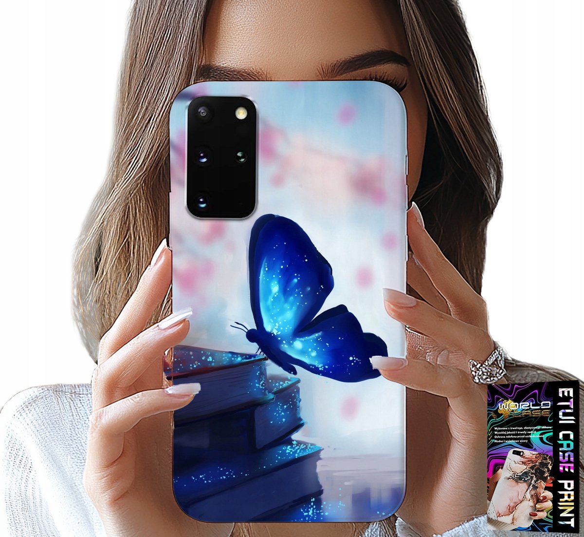 HOESJE VOOR SAMSUNG GALAXY S20 PLUS - BLAUWE VLINDER, VLINDER, DAMESMOTIEF