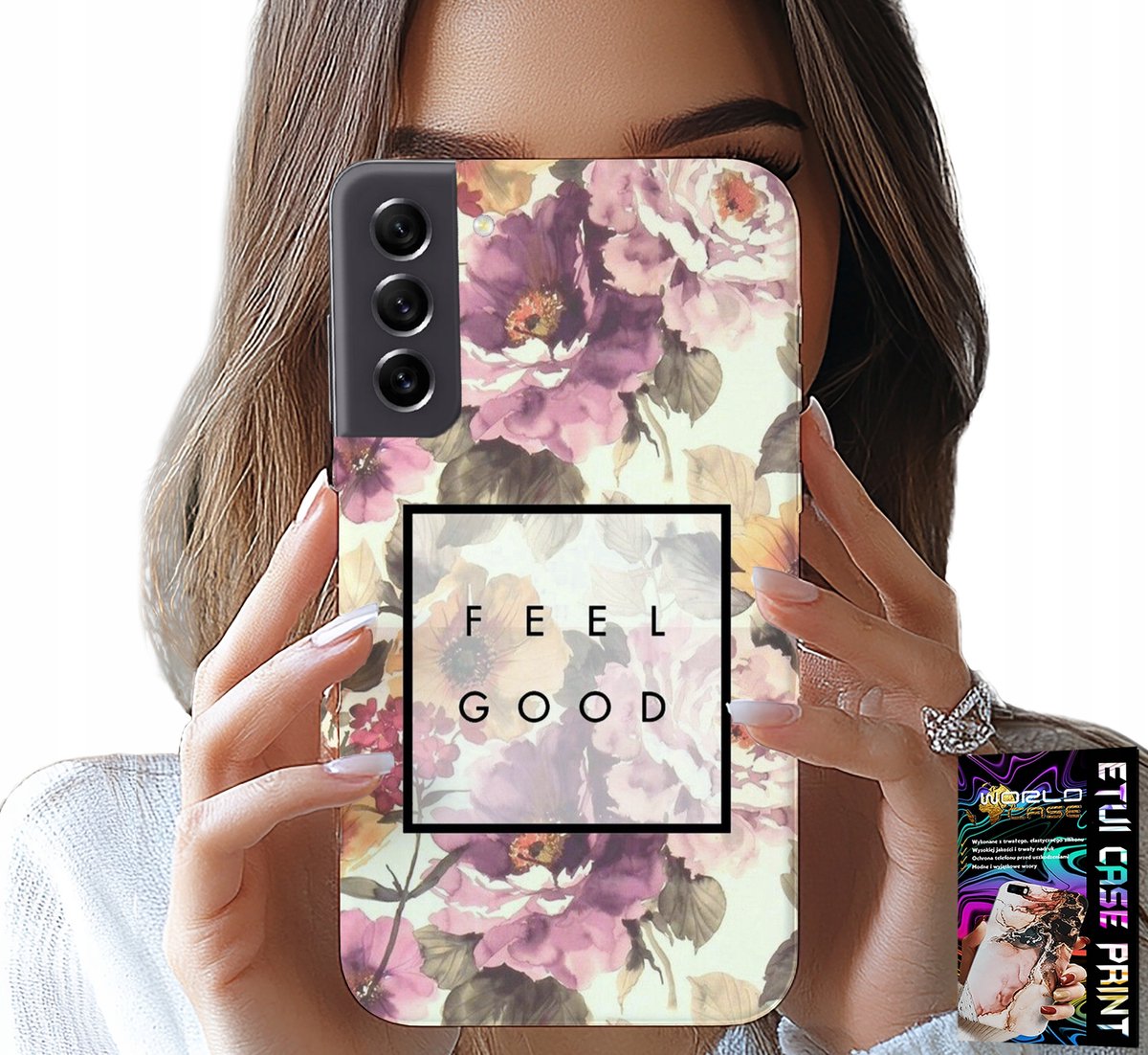 Hoesje voor Samsung Galaxy S22 Plus - Bloemenpatroon, modieus voor dames + bril