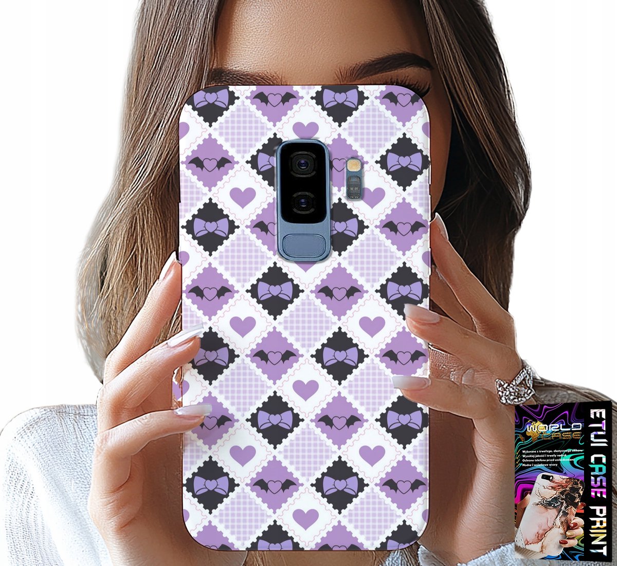 HOESJE VOOR SAMSUNG GALAXY S9 PLUS - MODIEUZE STRIK MET HARTJES EN FOLIE