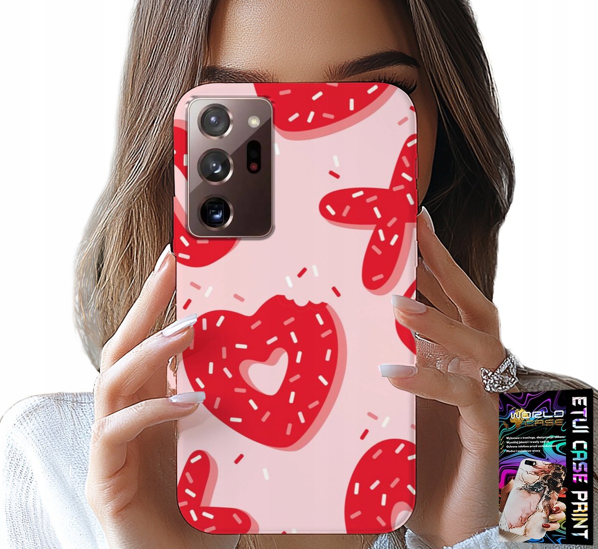 HOESJE VOOR SAMSUNG NOTE 20 ULTRA - VROUWELIJKE, MODIEUZE PATRONEN XOXO HART + FOLIE