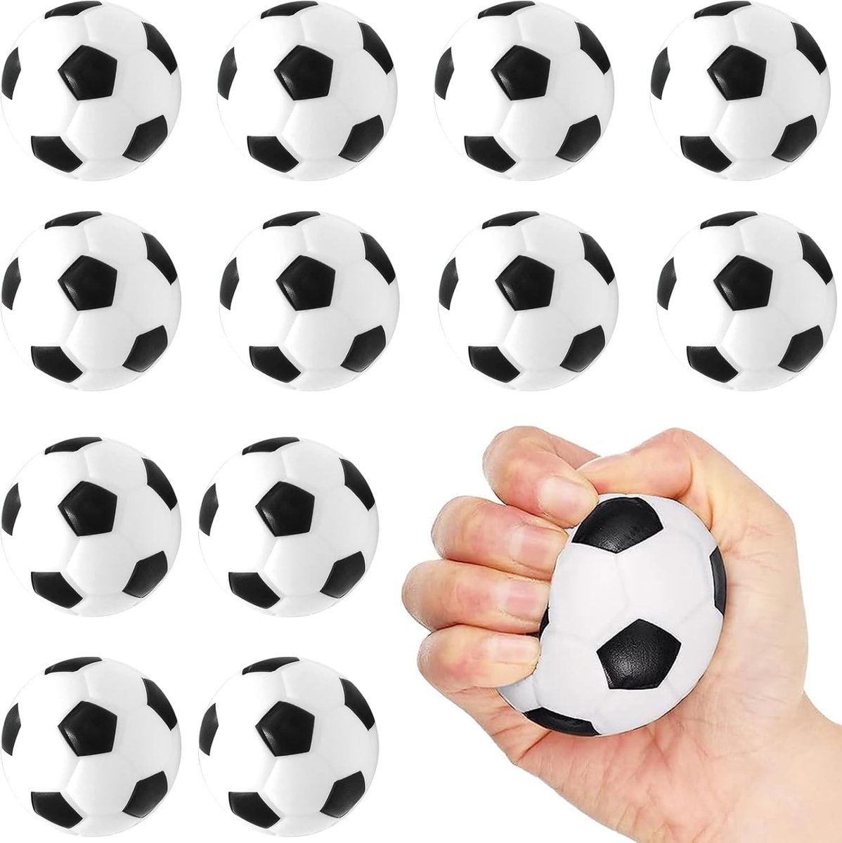 Anti-stressbal - 12 stuks - Stressbal Voetbal - Fidget Squishy - knijpbal - Sensomotorische Stimulatie - Angstverlichting - verbeter de focus - voor Kinderfeestje & WK EK Themafeest - 5 cm