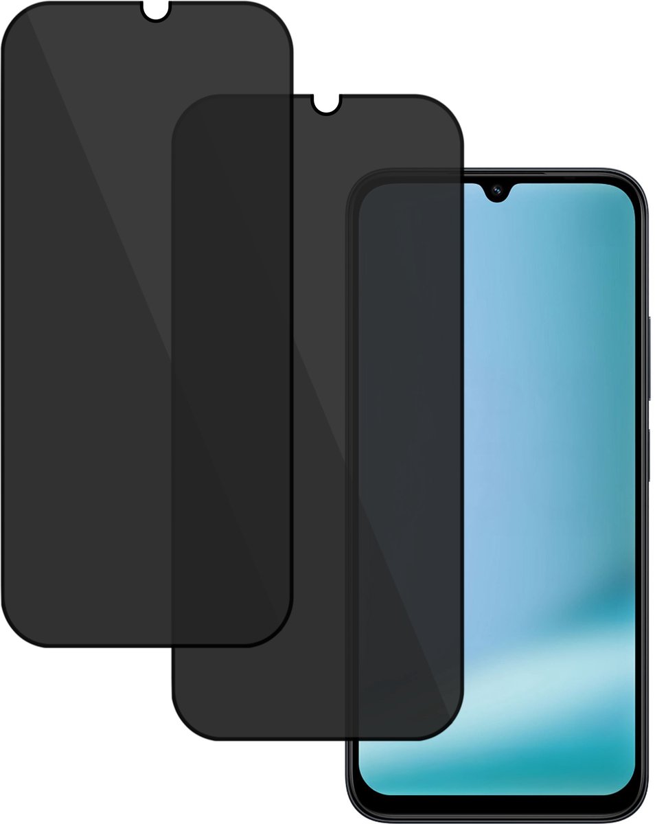 Proteq Privacy Screenprotector 2x geschikt voor Xiaomi Redmi 15C – Gehard Glas – Anti Inkijk – Rounded – Proteqt+