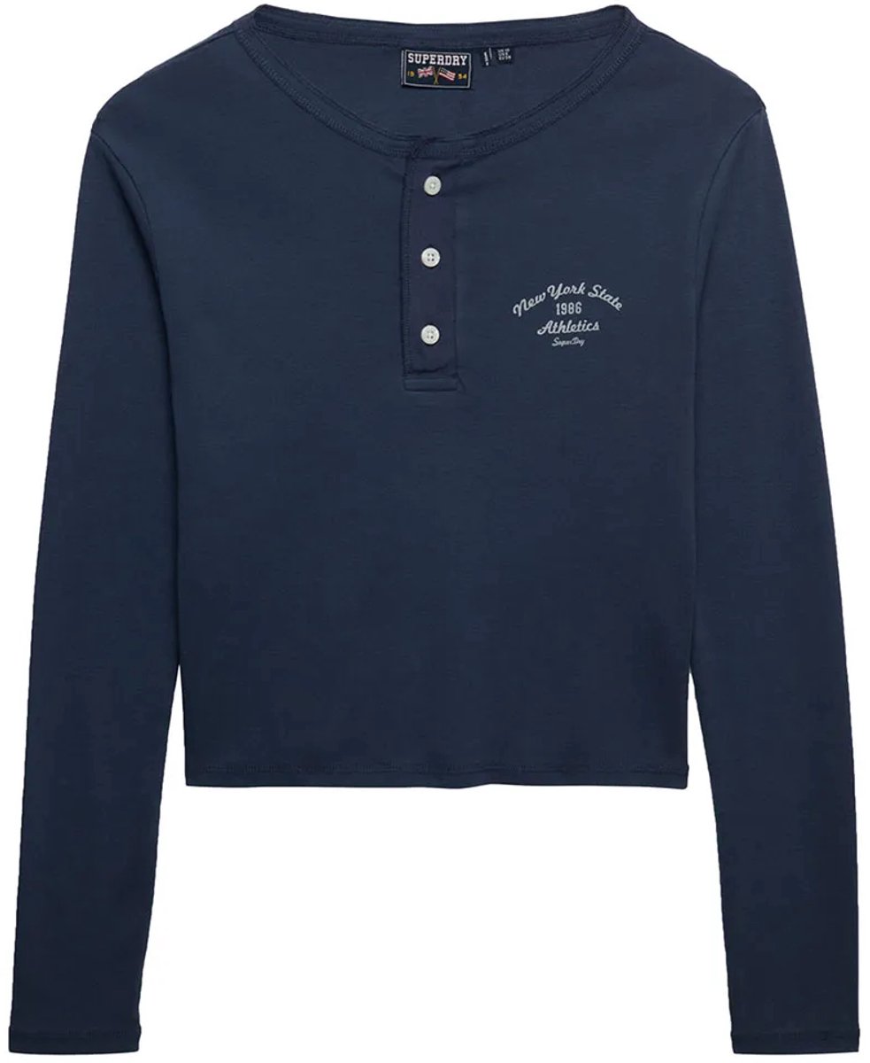 Superdry Athletic Essentials Overhemd met Lange Mouwen Dames Lange mouwen shirts Marineblauw