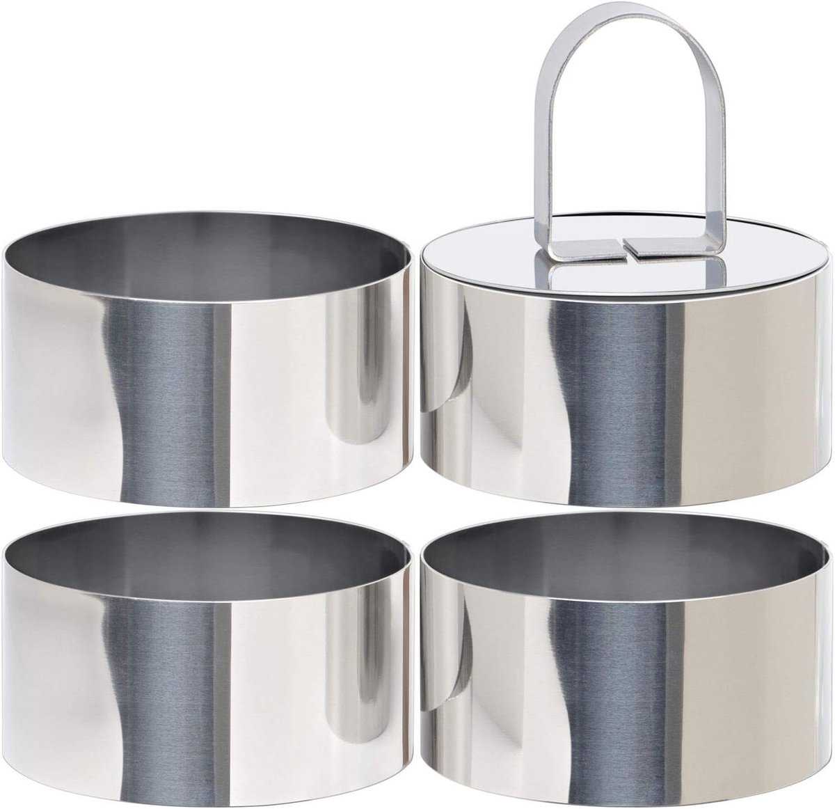 Ronde taartringen — 8 cm roestvrijstalen kookringen (set van 4)