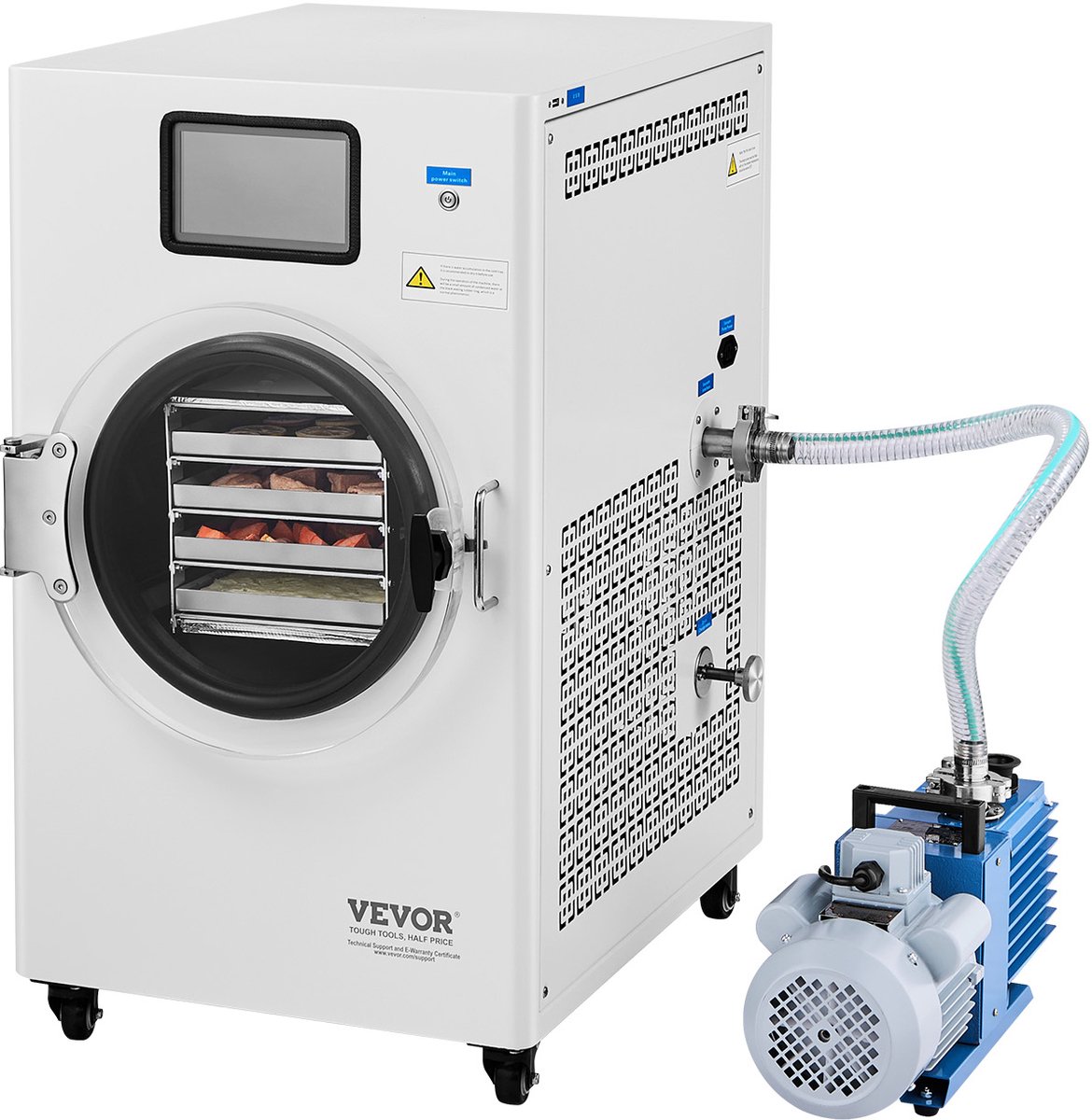 VEVOR Vacuüm Vriesdroger Vriesdroogmachine 4 Lagen Groente, 1550W, Wit