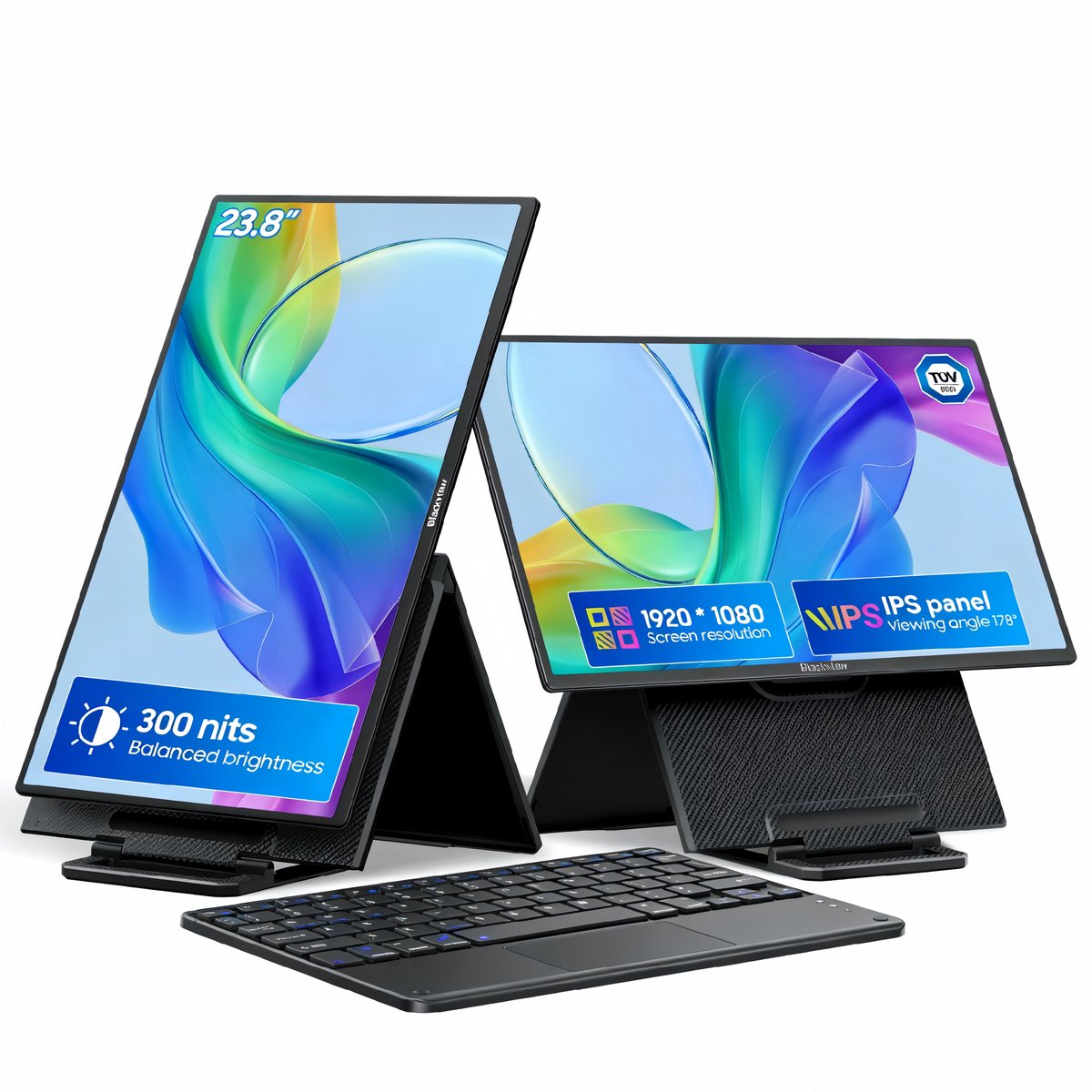 Blackview Table 10 Portable Monitor + Toetsenbord - 23,8 Inch Full HD Draagbare Monitor - Draagbaar Scherm met USB-C & HDMI - Plug & Play