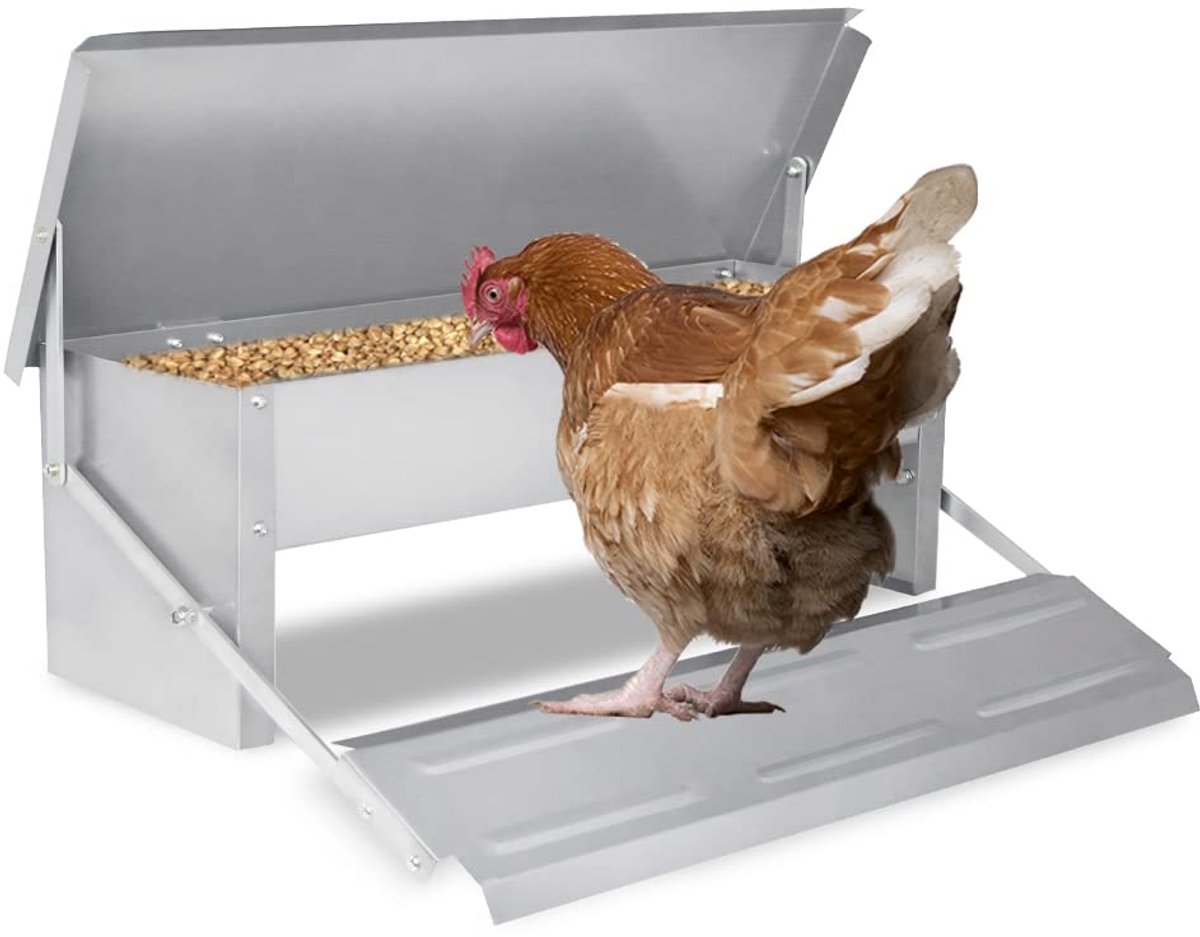 ACXIN - Kippenvoerautomaat - Automatisch met Pedaal - Rattenbestendig - 5 kg