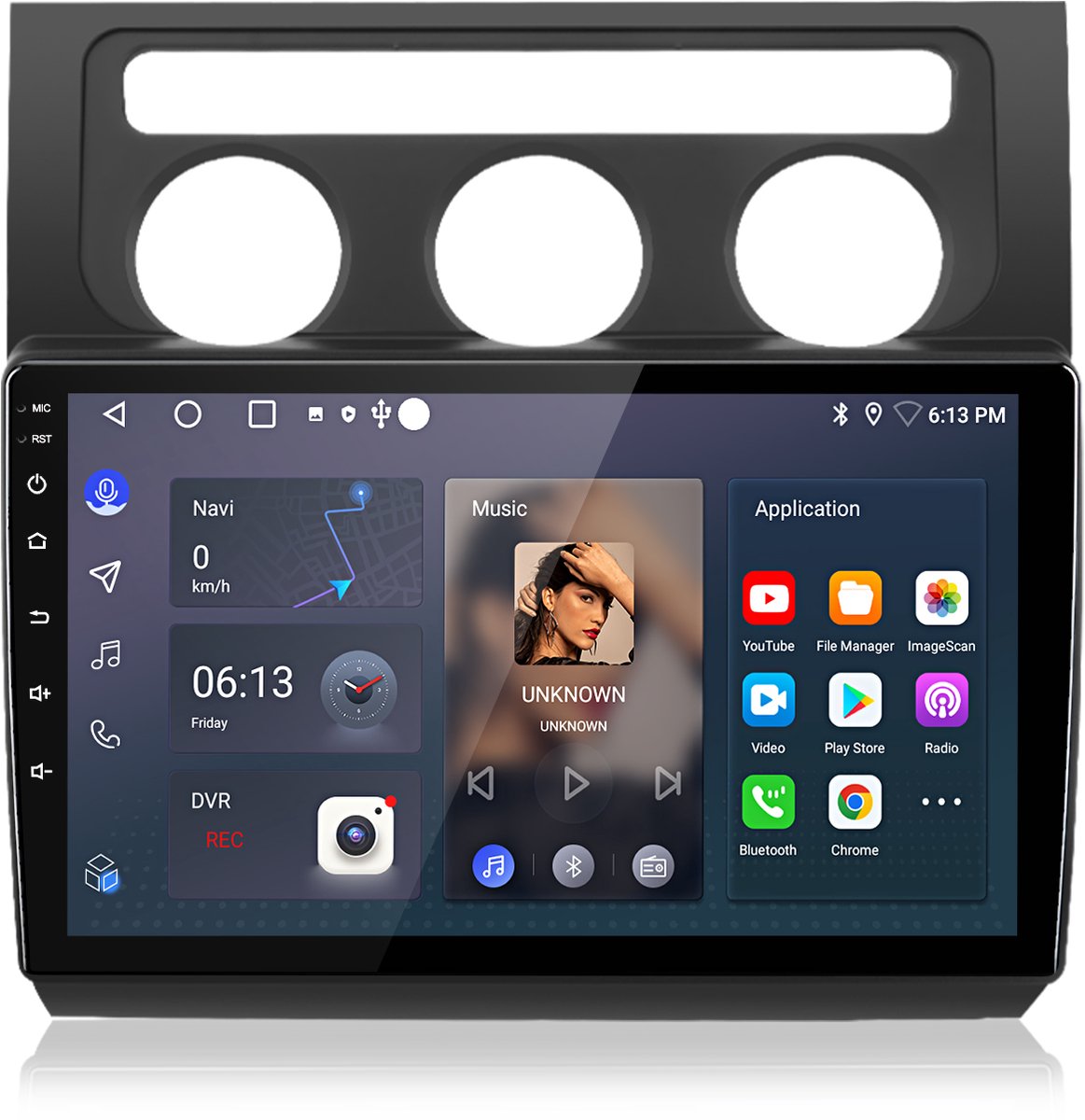 JUNSUN Octa Core Android 15 Autoradio Geschikt voor VW Touran 1T1/1T2/1T3 (2003-2010) – GPS Navigatie, CarPlay, WiFi, Android Auto, Bluetooth, FM RDS, DSP, Stuurwielbediening, 2DIN, 4GB RAM + 64GB opslag
