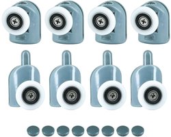 Set van 8 wielen voor douchecabine schuifdeuren - Reserveonderdelen voor douchedeuren - Badkamerrenovatie