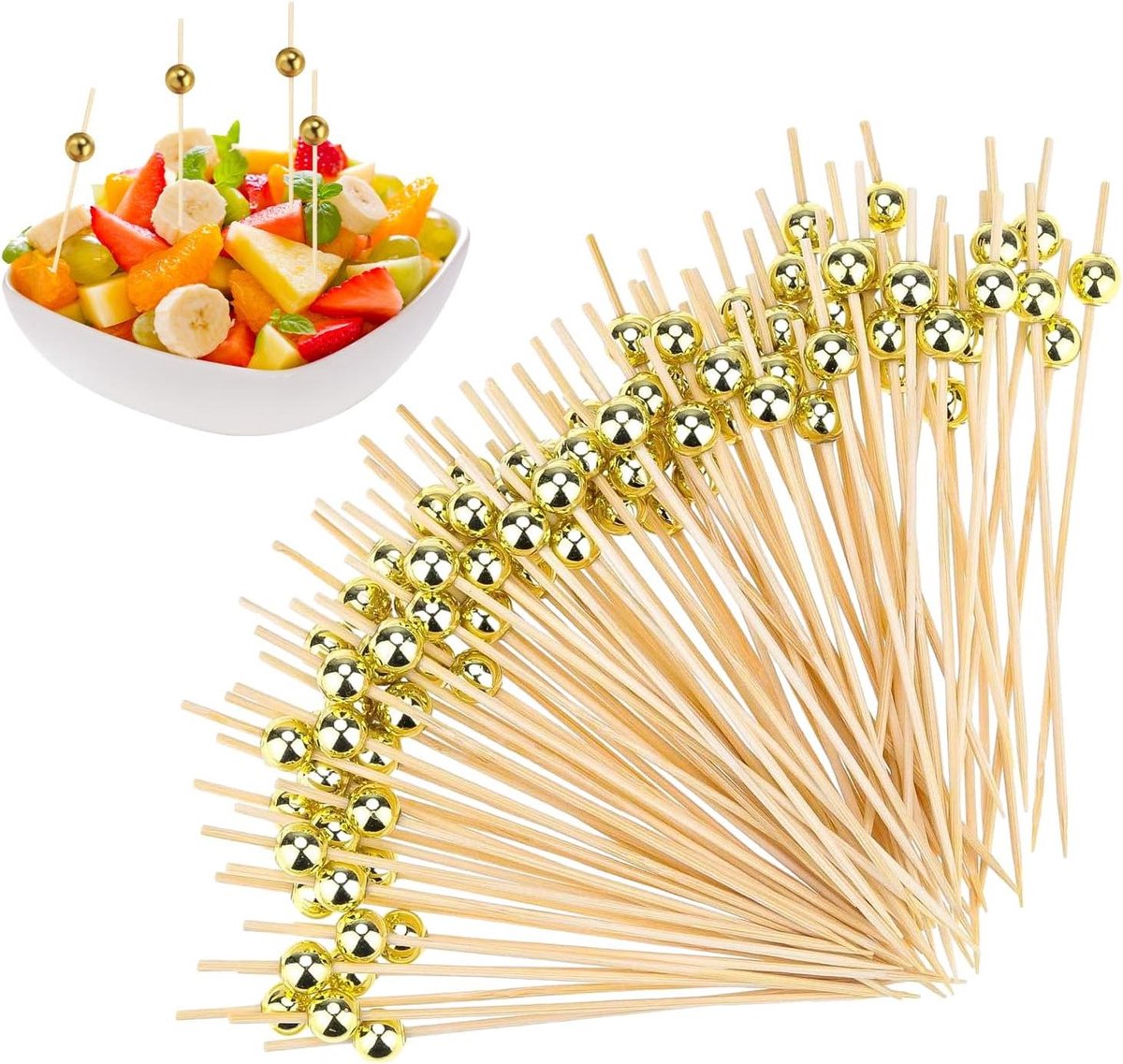 300 stuks cocktailplectrums voor aperitief, tandenstokers voor hapjes, worst, sandwiches - Ideaal voor feestdecoraties