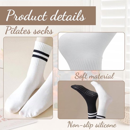 4 paar sokken voor dames maat 35-38 met antislip grip voor pilates en yoga — afbeelding 5