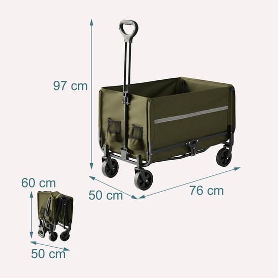 Bolderwagen - 50x97x76 cm - groen van Merkloos — afbeelding 3