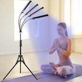 Solarium voor Thuis – LED Bruiningslamp met 420 LEDs – 40W Gezichtsbruiner met 4 Verstelbare Zwanenhalzen – Geleidelijke Glow voor Gezicht & Lichaam