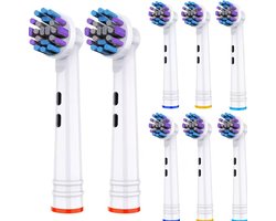 8 opzetstuk - Passend voor Oral-B Pro 500/1000/1500/3000/3757/5000/7000/7500/8000 Tandenborstel Vervangende Opzetborstels - Zacht, Duurzaam, Multi-Color Opties (Paars, Groen, Rood, Geel) - Compatibel met Oral-B Elektrische Tandenborstels