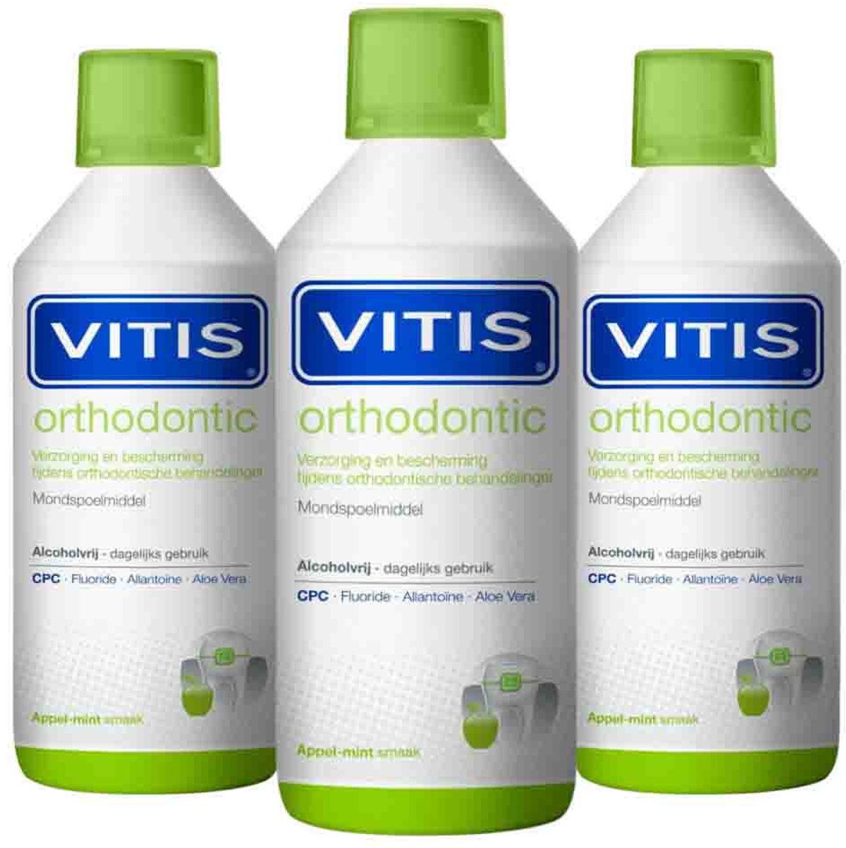 Vitis Mondwater Orthodontic - 3 x 500 ml - Voordeelverpakking