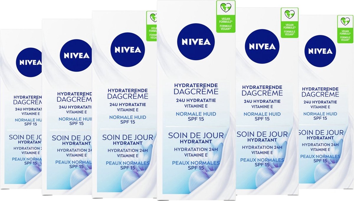 NIVEA Essentials Hydraterende Dagcrème - SPF 15 - 6 x 50 ml Voordeelverpakking
