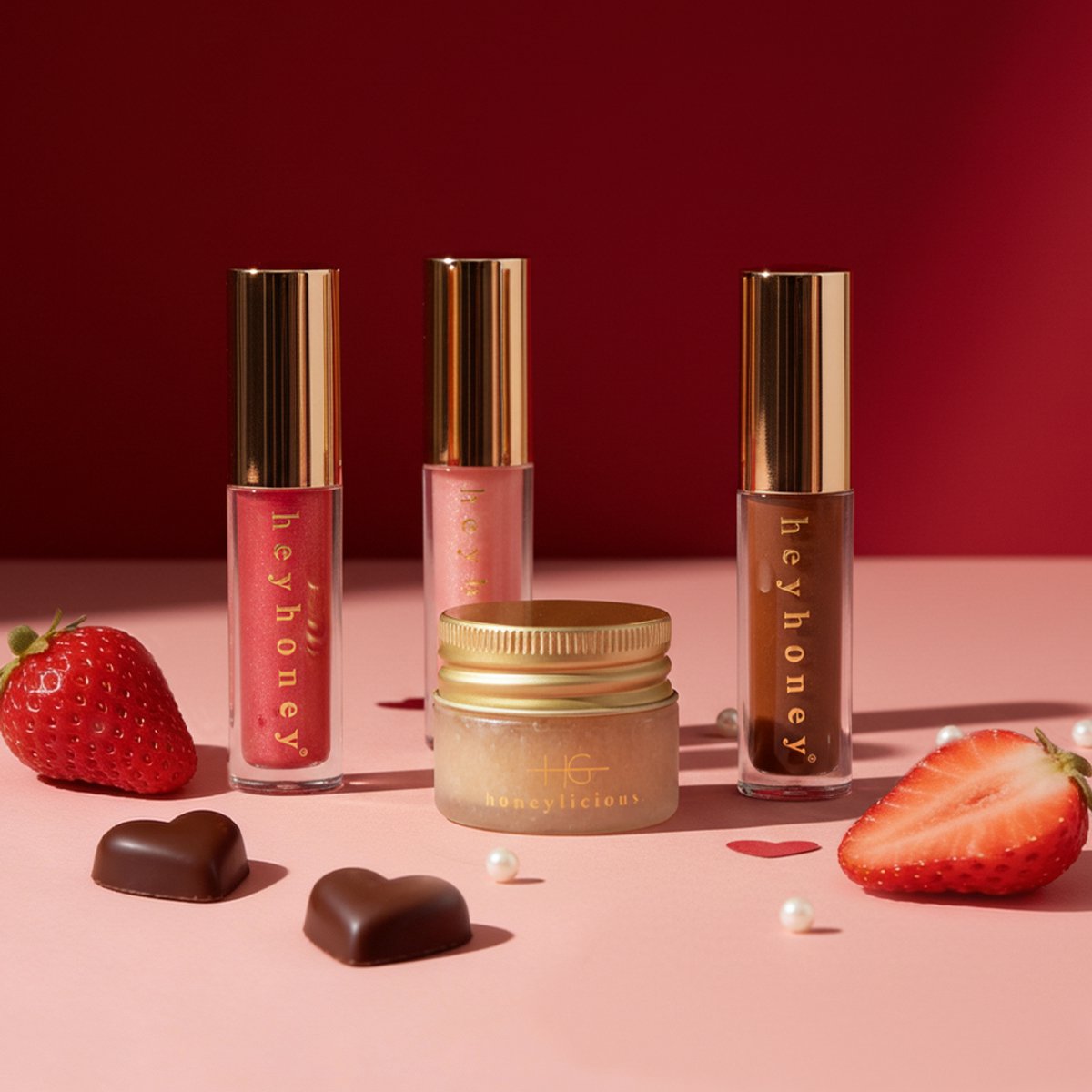 HG Aesthetics Lip Glow Essentials – Cadeauset voor Vrouwen – Lip Oil Bundle met Honing Lipscrub – Volume, Hydratatie & Glans
