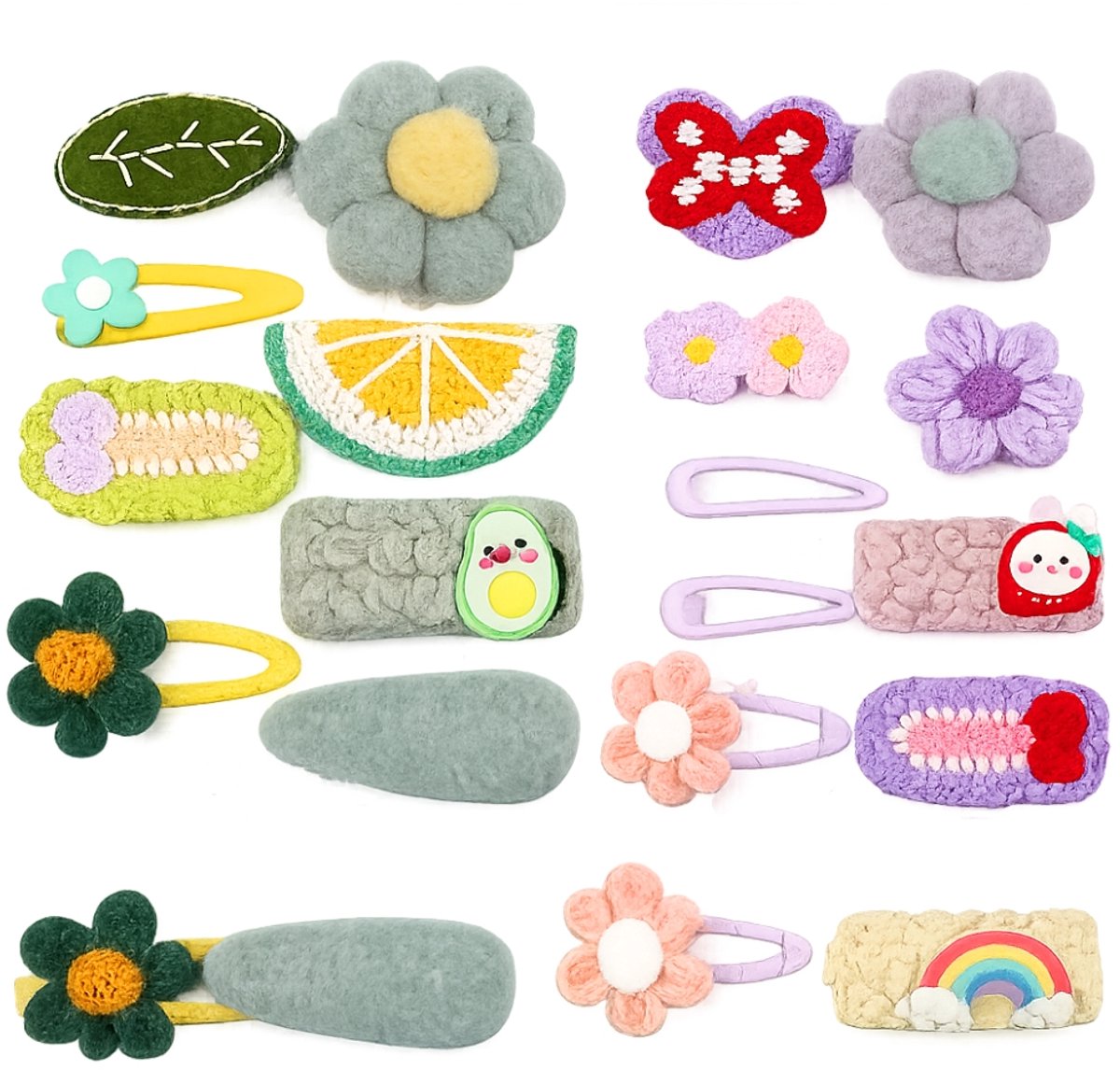 BOTC Haarspeldjes set - Haarclipjes - 2 Set - Haar Accessoires - Kinderen - Gift - Cadeau - Voor Meisjes - Avocado & Paars