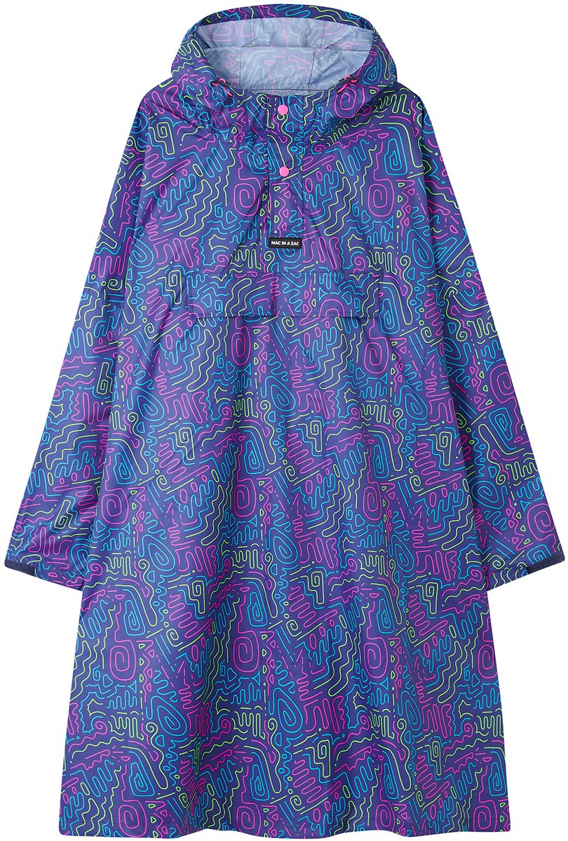 Neon Jazz festival regenponcho van Mac in a Sac