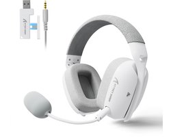 ATTACK SHARK L80Pro - 2.4GHz Draadloze Gaming Headset - Lichtgewicht - Bluetooth koptelefoon - Multiplatform - Geschikt voor PS4/PS5, Nintendo Switch - Wit
