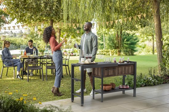 Keter Hosting Partytafel met Koelbox - 112 x 43 x 90 cm - Antraciet/Bruin van Merkloos — afbeelding 3