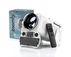 Zoomly® Pro MAX Beamer – Mini Beamer – Smart Projector – Vaderdag cadeautje – Full HD 1080p – Supports 4K – Android 13 – iOS & Android – 10.000 Lumen – Incl. Smart Remote
