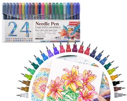 Guang Na Fineliners Fineliner Tekenset - Tekenen voor Volwassenen - Perfect voor Handlettering Kleuren Bullet Journal - 0.5 MM