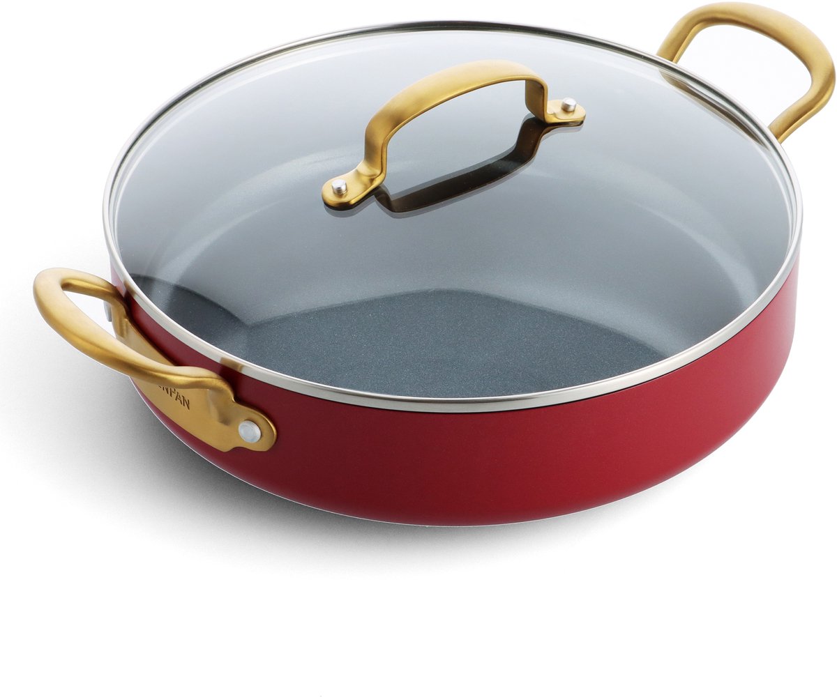 Greenpan Barcelona - Stoofpan - 30cm - Red - 2 handgrepen
