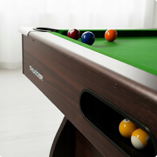 THUNDER BOLD-BROWN-9FT-HOCKEY-PING - 3-in-1 Speeltafel - Biljart, Airhockey en Tafeltennis - 9 ft — afbeelding 2