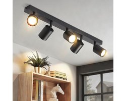Glitzerlife - Spot de plafond Plafonnier - 5xGU10 fitting - spots encastrés pivotants - 330° réglable - fer métal noir mat - Ø55cm