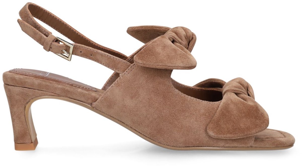 Manfield - Dames - Bruine suède slingbacks - Maat 41