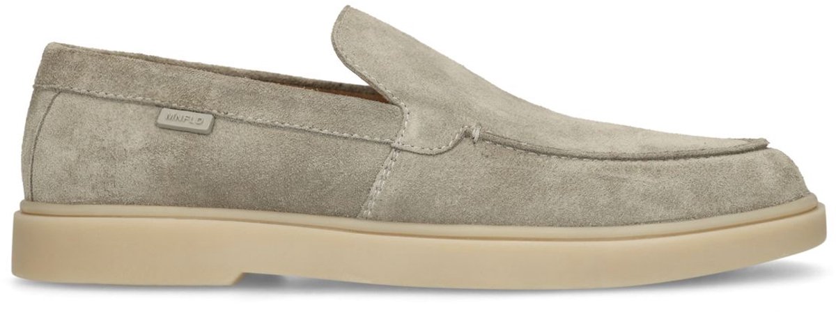 Manfield - Heren - Groene suède loafers - Maat 46