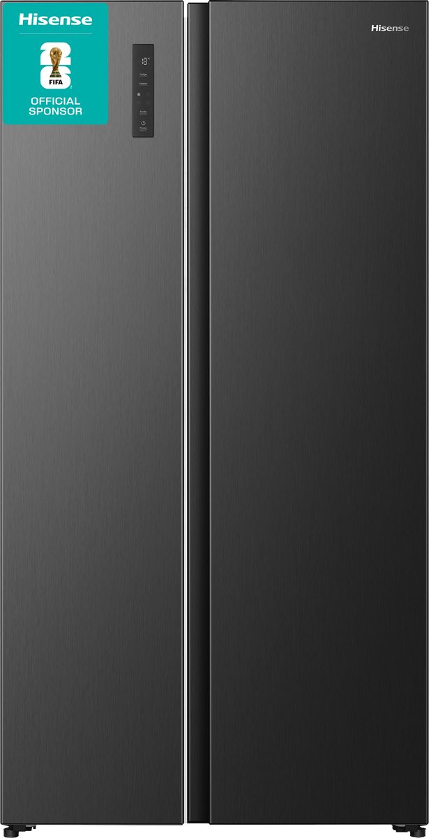 Hisense RS3P558NEFD - Amerikaanse koelkast - No-Frost - 178 cm hoog - 544 liter - Energielabel D - Invriesvermogen 12 kg/24u - Geluidsniveau 37 dB - LED Display - SuperCool - FastFreeze - Deuralarm - Inverter Compressor - Multi Airflow — afbeelding 1
